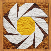 Daisy Paper Piece Quilt Block PDF Pattern With Video Tutorial | 6", 8", 10", 12", and 14" Size Versions Included #  519-B-1
