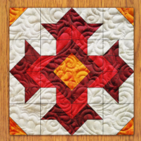 Cross Eye Flowers Quilt Block PDF Pattern With Video Tutorial | 16", 18", 20", 22", and 24" Size Versions Included #  527-B-2