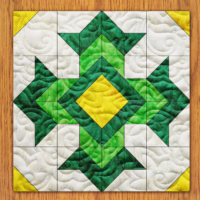 Cross Eye Flowers Quilt Block PDF Pattern With Video Tutorial | 6", 8", 10", 12", and 14" Size Versions Included #  527-B-1