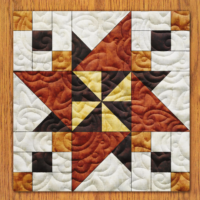 Triple Shuriken Quilt Block PDF Pattern With Video Tutorial | 6", 8", 10", 12", and 14" Size Versions Included #  584-B-1