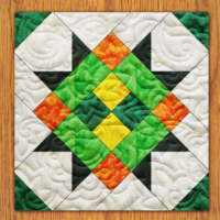 Star Clam Quilt Block PDF Pattern With Video Tutorial | 6", 8", 10", 12", and 14" Size Versions Included #  585-B-1