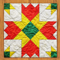 Sunflower Palm Quilt Block PDF Pattern With Video Tutorial | 16", 18", 20", 22", and 24" Size Versions Included #  586-B-2