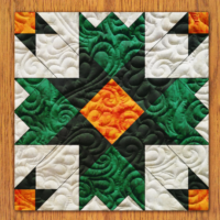 Sunflower Palm Quilt Block PDF Pattern With Video Tutorial | 6", 8", 10", 12", and 14" Size Versions Included #  586-B-1